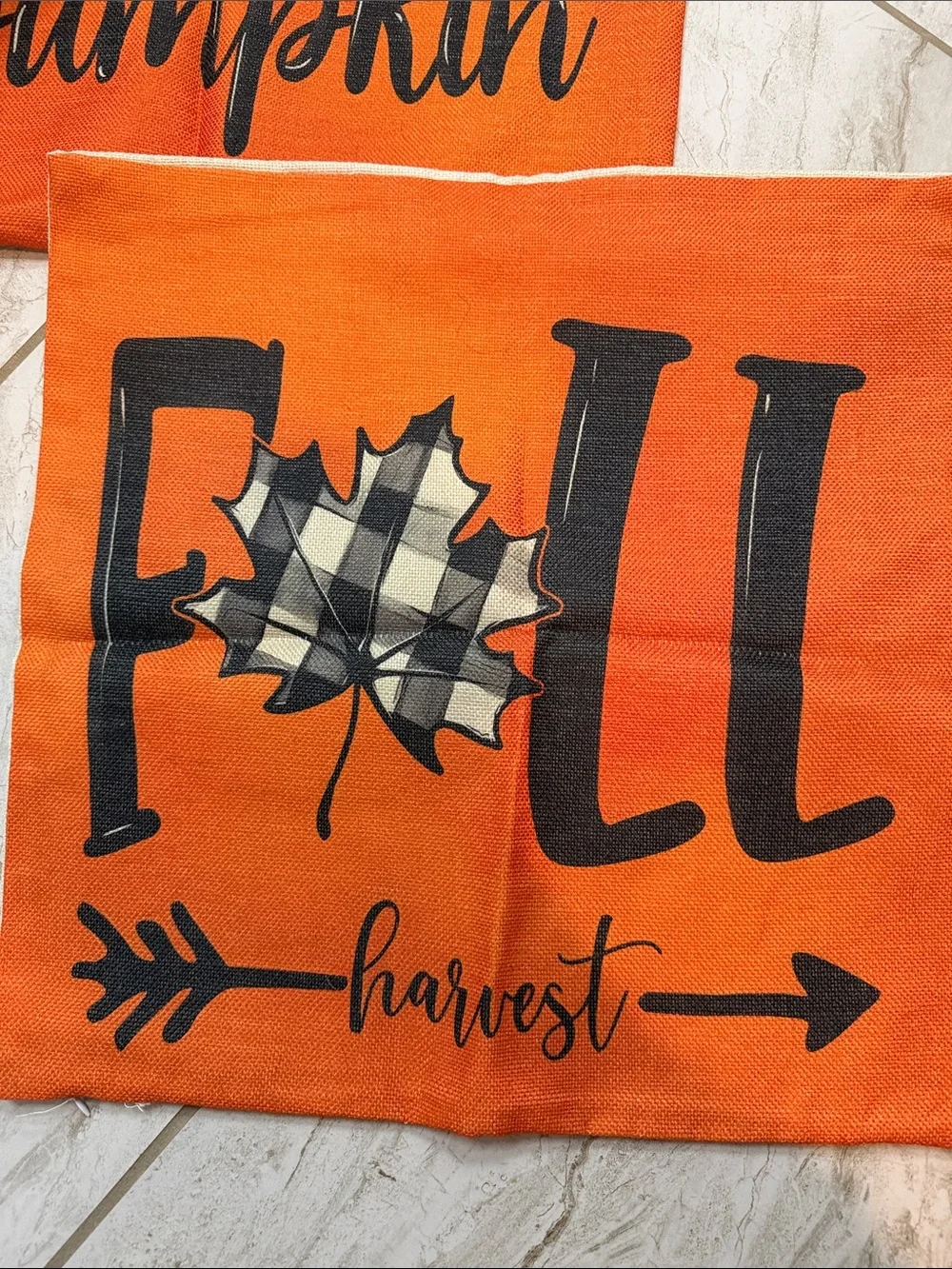 Hello Pumpkin & Fall Harvest Orange Seasonal Pillow Covers (Set of 2)